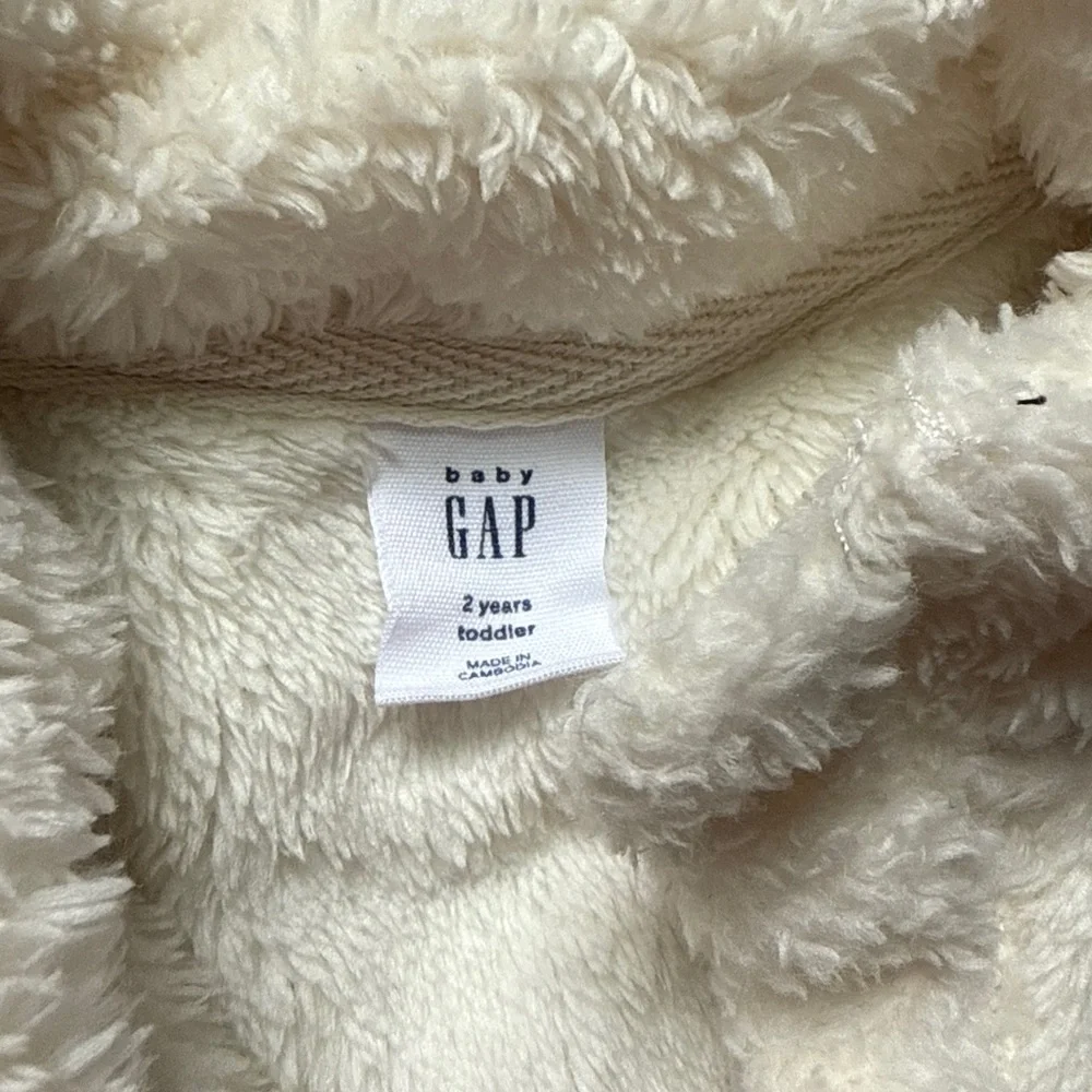 GAP Cream Sherpa Quarter -Snap Sweatshirt for Toddlers